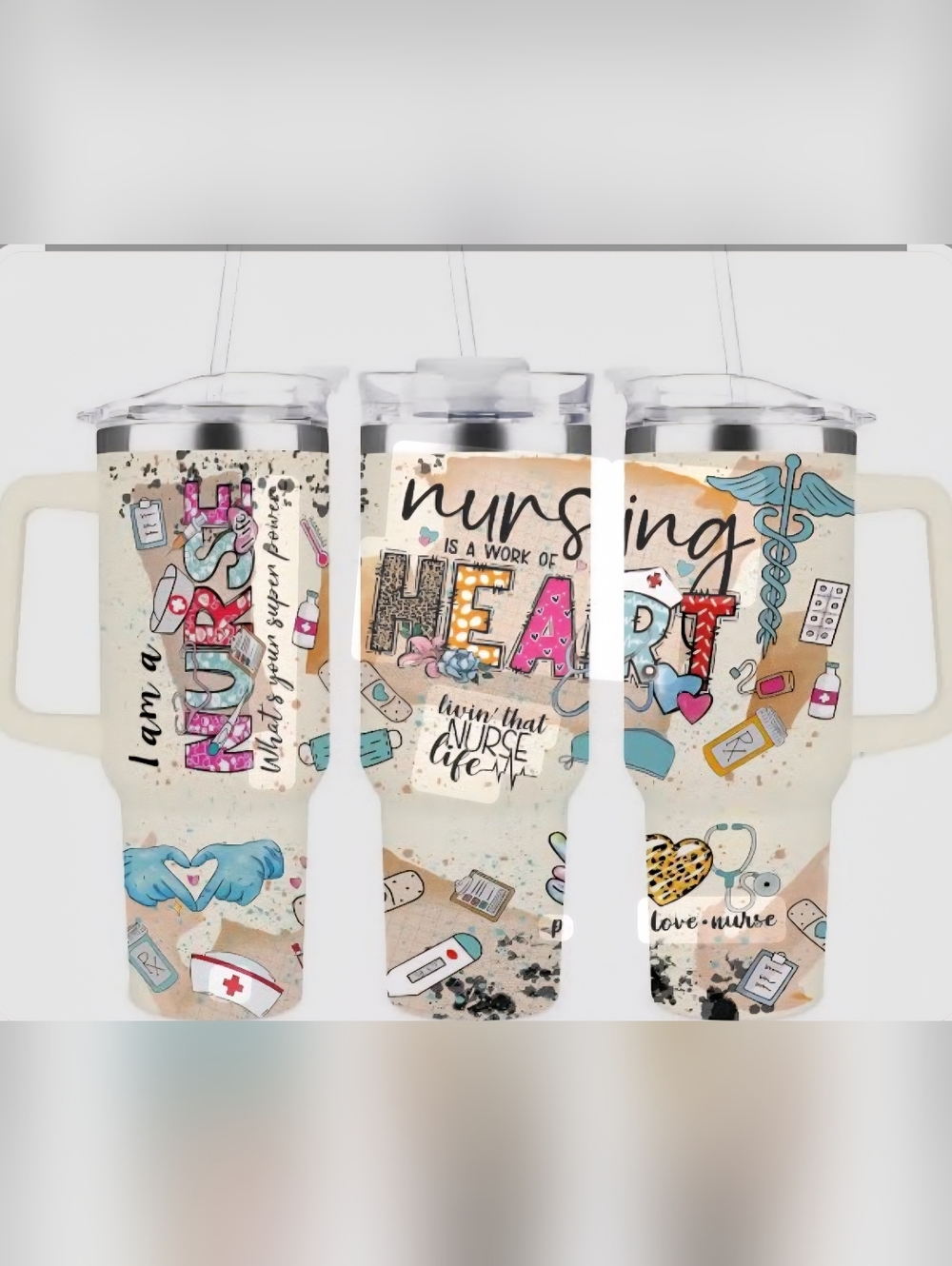 Nursing Is a Work of Heart Tumbler 40oz Tumbler